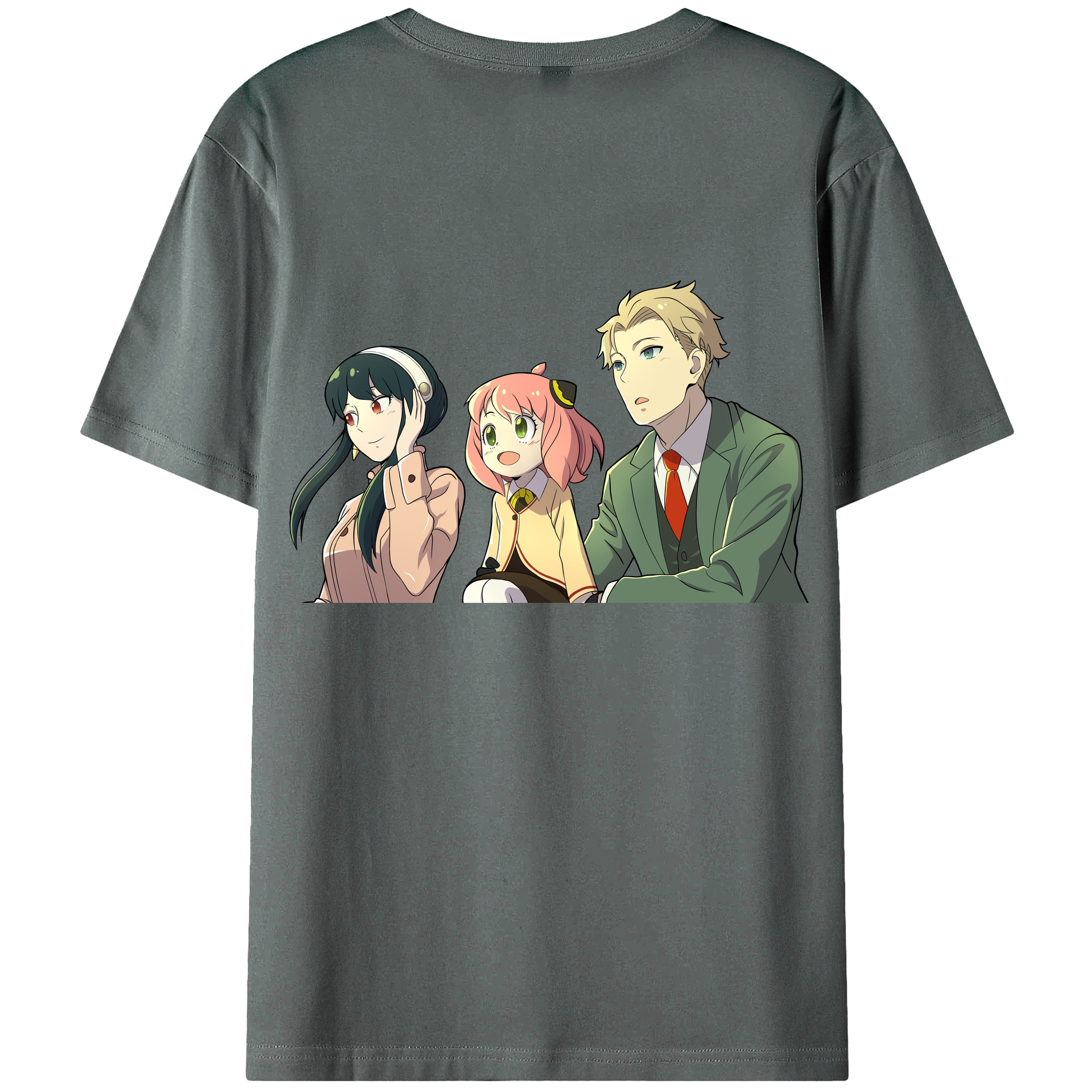 （画像用） SPY×FAMILY间谍家家酒 綿100％ メンズ半袖Tシャツ（バックプリント） 通気性